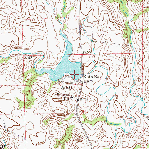 Topographic Map of Ray Dam, ND