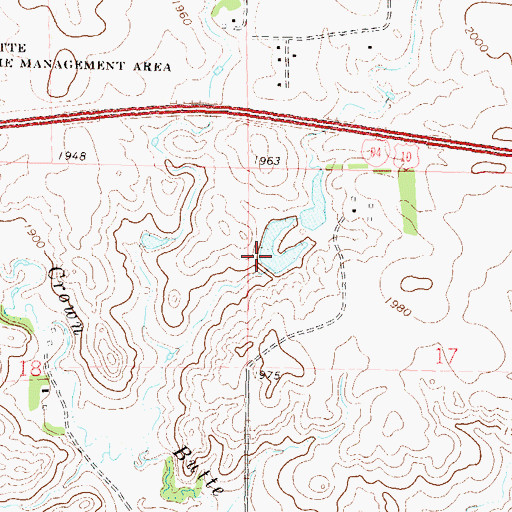 Topographic Map of Boehm Dam, ND
