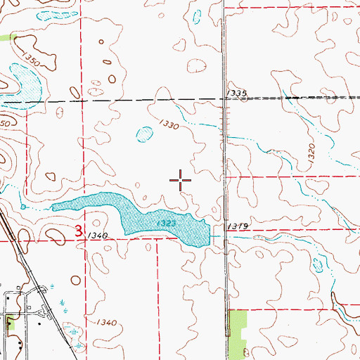 Topographic Map of Blabon Dam, ND
