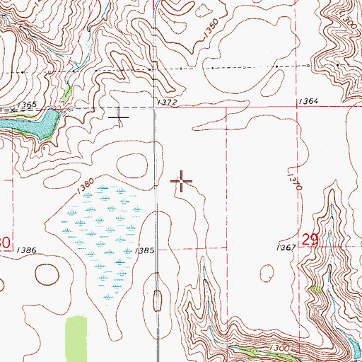Topographic Map of Hansen Dam, ND
