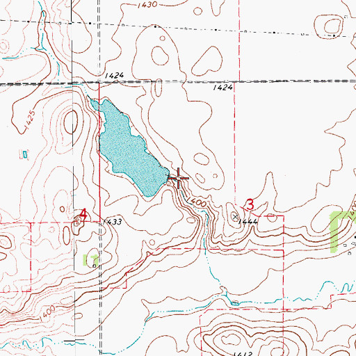Topographic Map of Berckerley Dam, ND