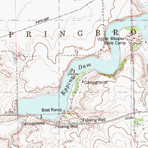 Topographic Map of Epping Dam, ND