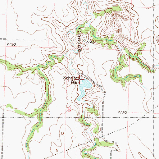 Topographic Map of Schriock Dam, ND