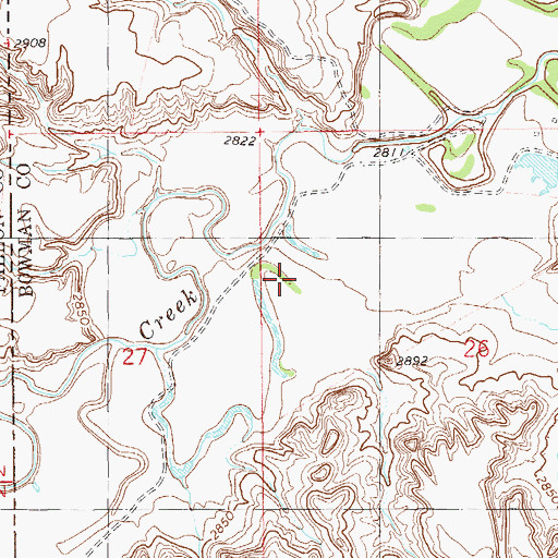 Topographic Map of Bradac Dam, ND