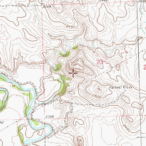 Topographic Map of Pelton Dam, ND