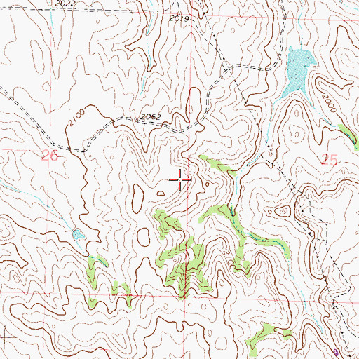 Topographic Map of Burns-Wretling Dam, ND
