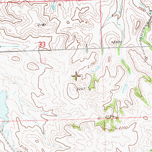 Topographic Map of Wolff Dam, ND