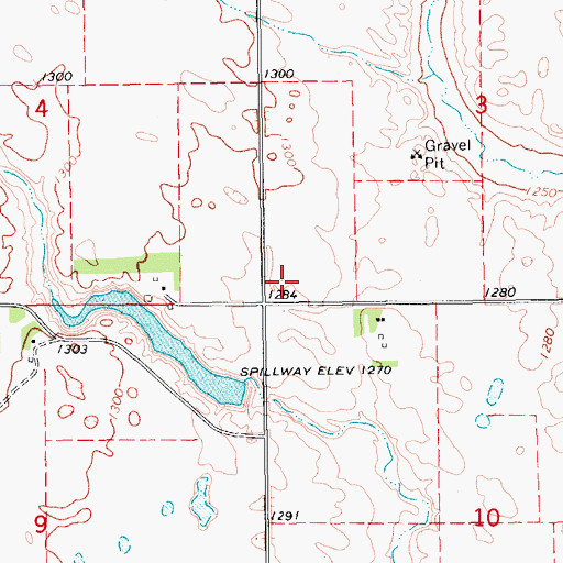Topographic Map of Hope Dam, ND