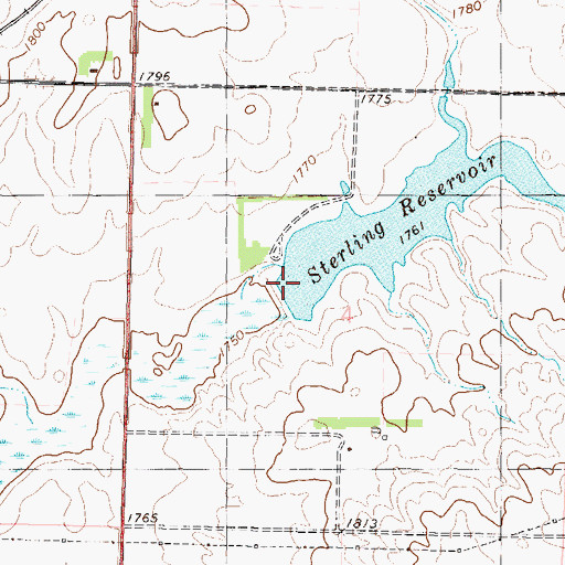 Topographic Map of Sterling Dam, ND