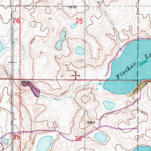 Topographic Map of Redlin Dam, ND