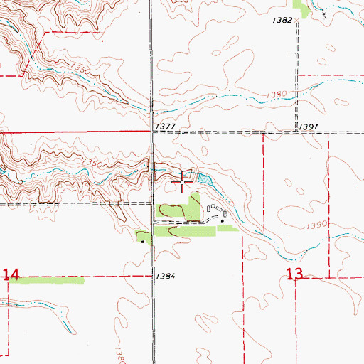 Topographic Map of Anderson Dam, ND