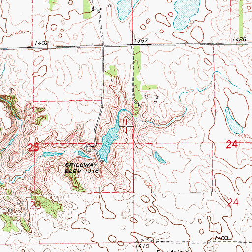 Topographic Map of Thoreson-Monson Dam, ND
