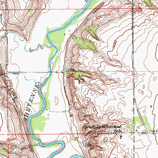 Topographic Map of Schug Dam, ND