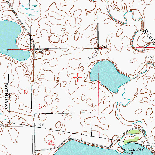 Topographic Map of North Bay Dam, ND