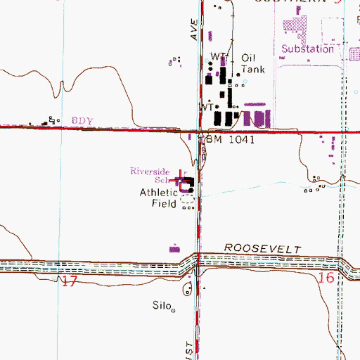 Topographic Map of Riverside Traditional School, AZ