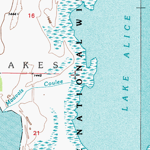 Topographic Map of Lac aux Outlet Works Dam (historical), ND
