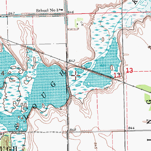 Topographic Map of Kellys Slough Dam, ND