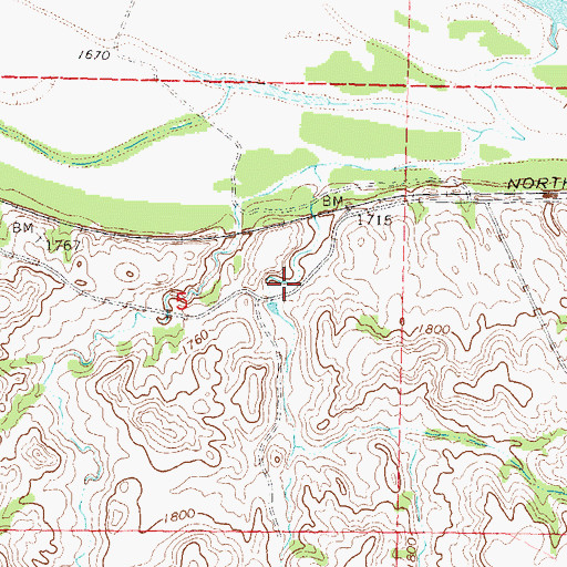 Topographic Map of Daub Dam, ND