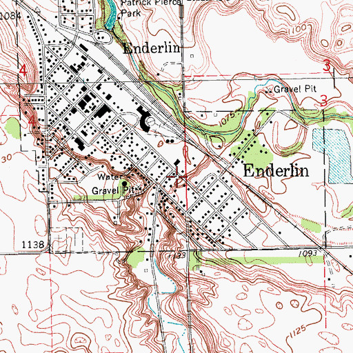 Topographic Map of Enderlin Park Dam, ND