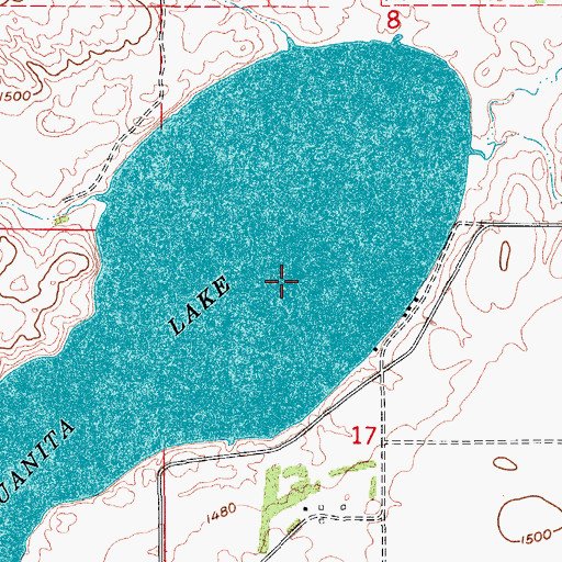 Topographic Map of Lake Juanita Outlet Control Dam, ND