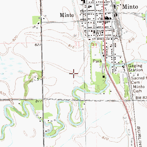 Topographic Map of Minto Dam, ND