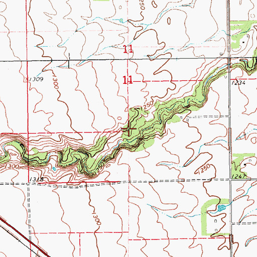 Topographic Map of Upper Turtle River Number 5 Dam, ND