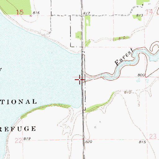 Topographic Map of Lake Ardoch Dam, ND