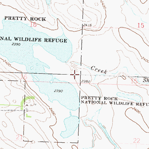 Topographic Map of Pretty Rock Dam, ND
