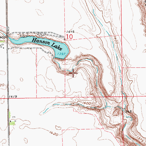 Topographic Map of Hanson Lake, ND