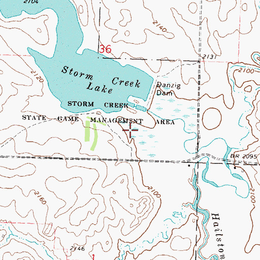 Topographic Map of Storm Creek Lake, ND