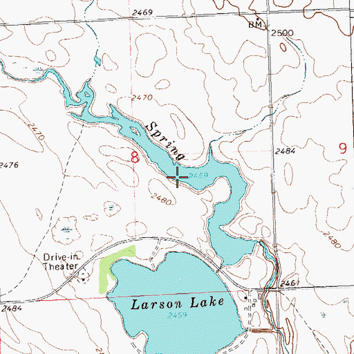 Topographic Map of Larson Lake, ND