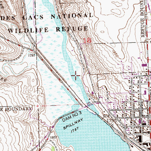 Topographic Map of Pool Three Reservoir, ND