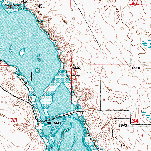 Topographic Map of Jim Reservoir, ND
