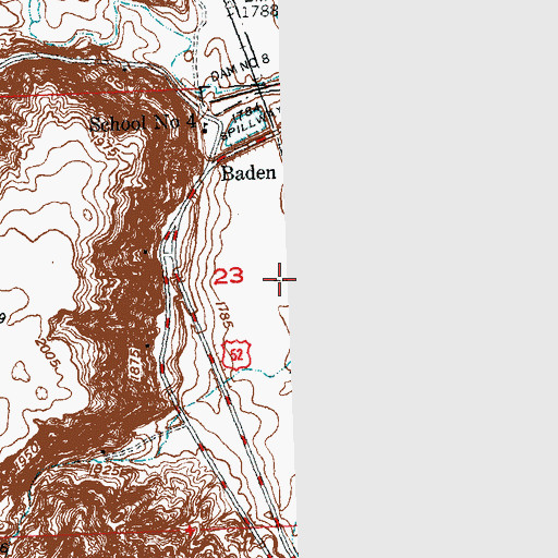 Topographic Map of Pool Eight Reservoir, ND