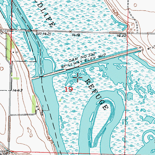 Topographic Map of Unit 332 Reservoir, ND