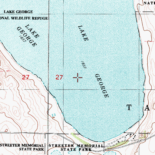 Topographic Map of Lake George, ND