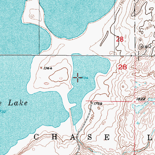 Topographic Map of Chase Lake, ND