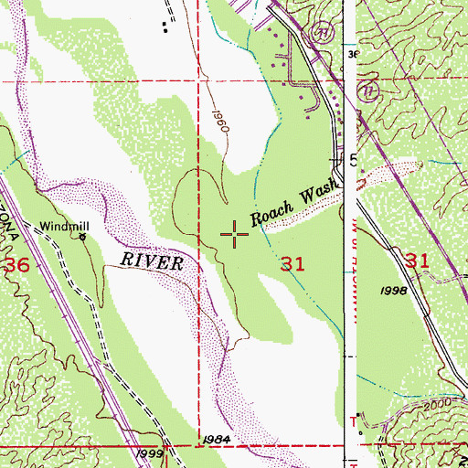 Topographic Map of Roach Wash, AZ