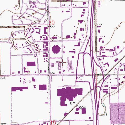 Topographic Map of Village Square, ND