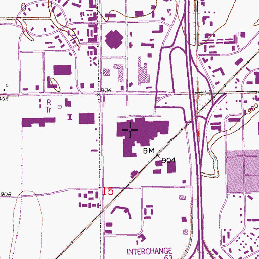 Topographic Map of West Acres Shopping Center, ND