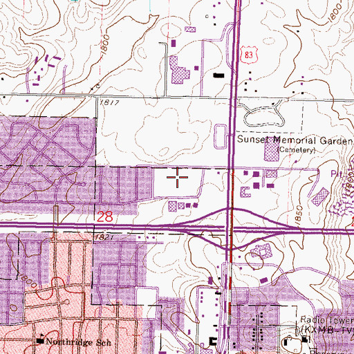 Topographic Map of Gateway Mall, ND