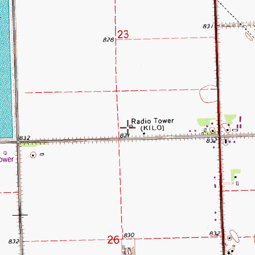 Topographic Map of KXXL-AM (Grand Forks), ND