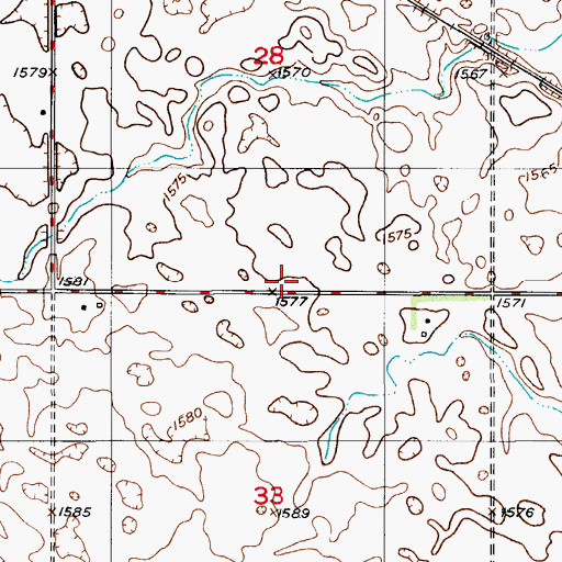 Topographic Map of KDAK-AM (Carrington), ND