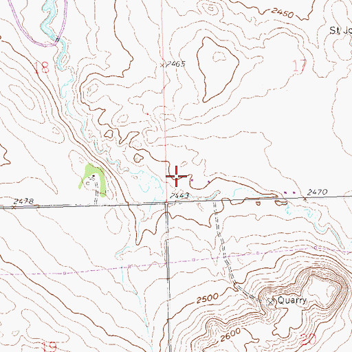 Topographic Map of KLTC-AM (Dickinson), ND