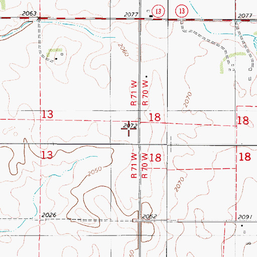 Topographic Map of KWSK-AM (Wishek), ND