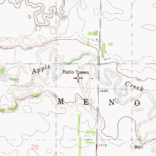 Topographic Map of KFYR-AM (Bismarck), ND