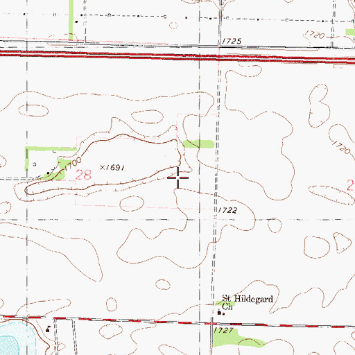 Topographic Map of KBMR-AM (Bismarck), ND