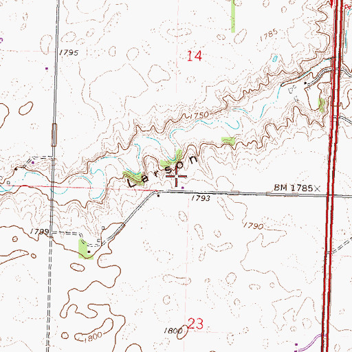 Topographic Map of KTYN-AM (Minot), ND