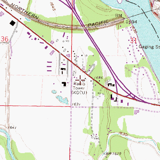 Topographic Map of KLXX-AM (Bismarck - Mandan), ND
