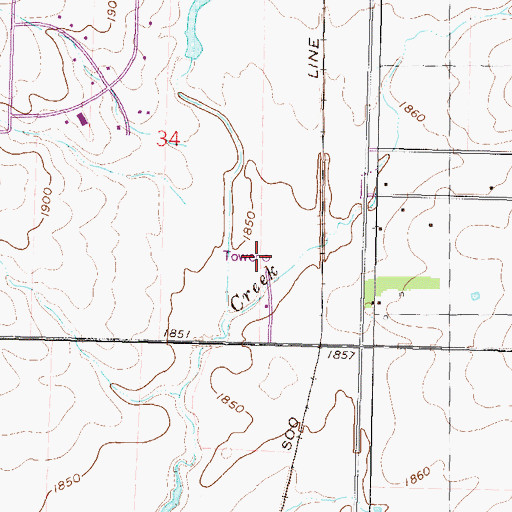 Topographic Map of KBMR-AM (Bismarck), ND